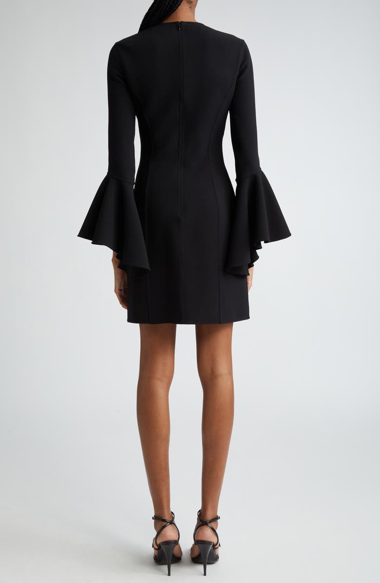 Michael Kors Collection Flare Cuff Stretch Wool Sheath Dress, Alternate, color, Black