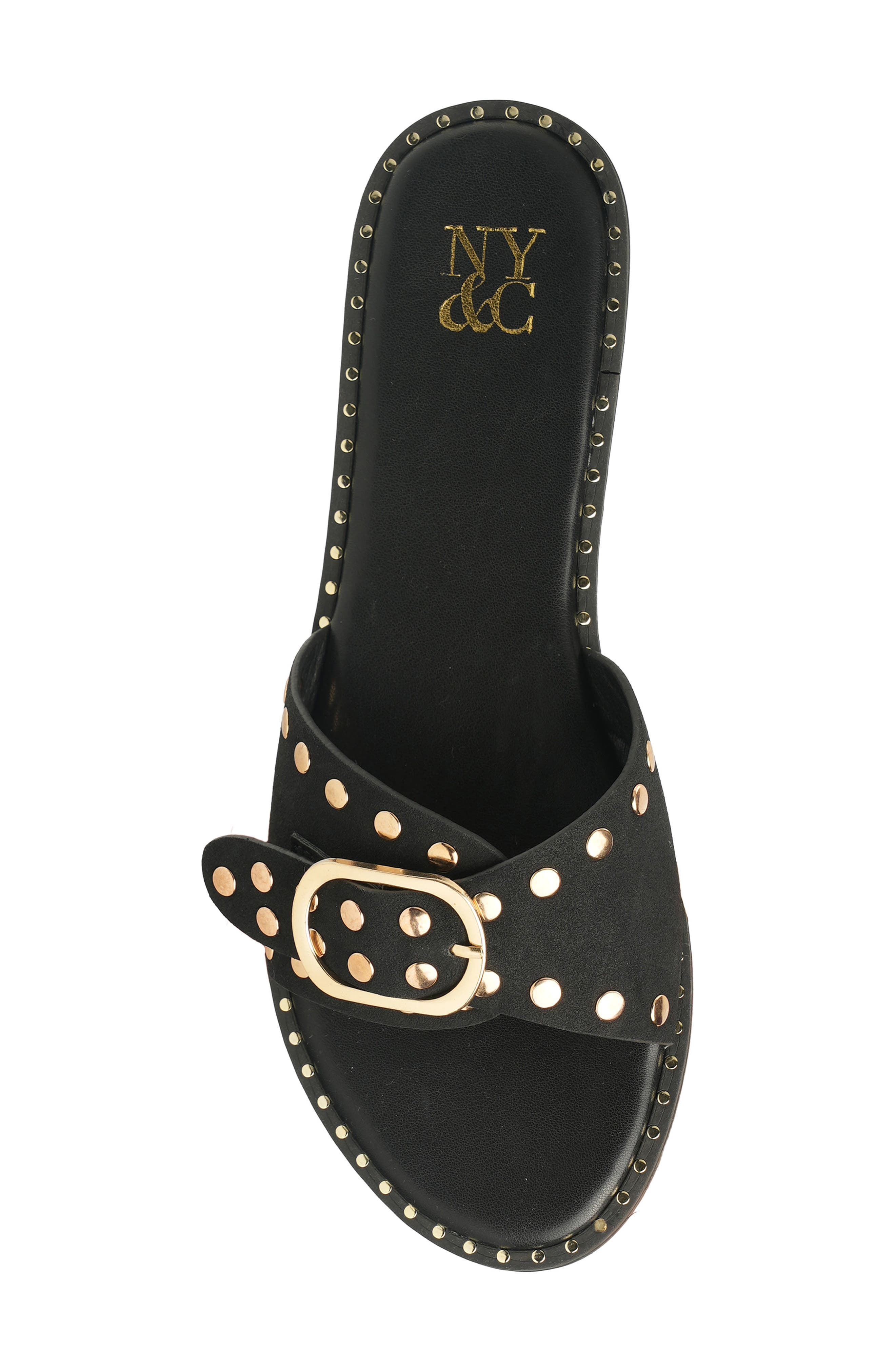 NEW YORK AND COMPANY Westly Buckle Slide Sandal, Alternate, color, Black