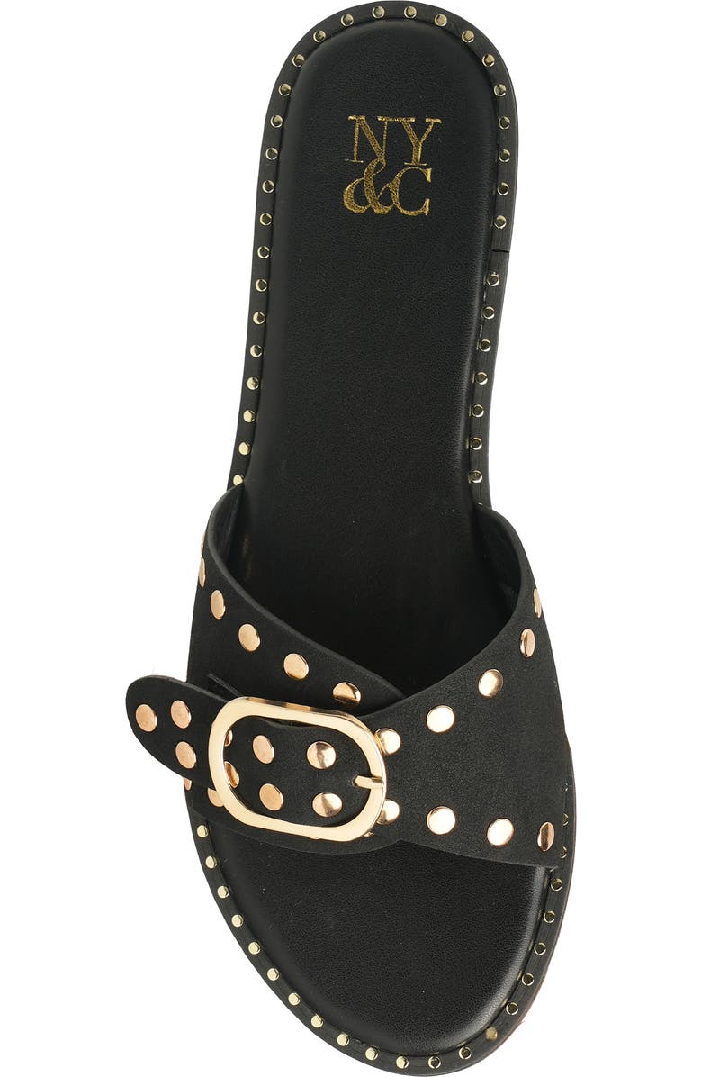 NEW YORK AND COMPANY Westly Buckle Slide Sandal, Alternate, color, Black
