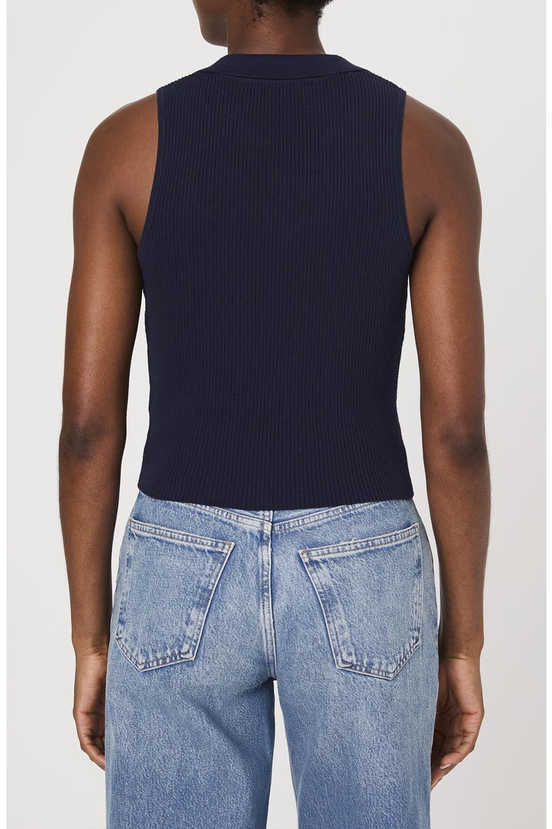 Mozza Sleeveless Johnny Collar Rib Sweater, Alternate, color, MARINE