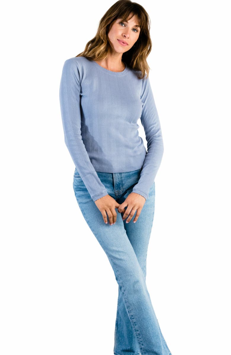 ABLE Harper Pointelle Knit Top, Alternate, color, 