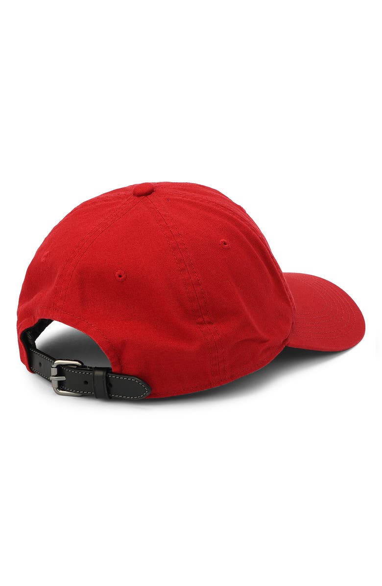 COACH Peggy Heart Patch Cotton Twill Baseball Cap, Alternate, color, Red Chalk