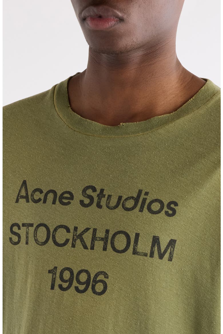 1996 Logo Distressed Cotton & Hemp Graphic Tee, Alternate, color, OLIVE GREEN