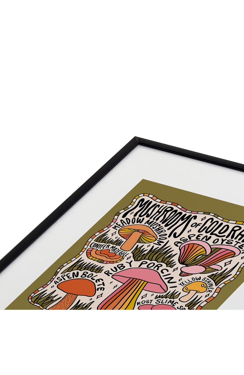 Deny Designs Mushrooms of Colorado Framed Art Print, Alternate, color, Black Tones
