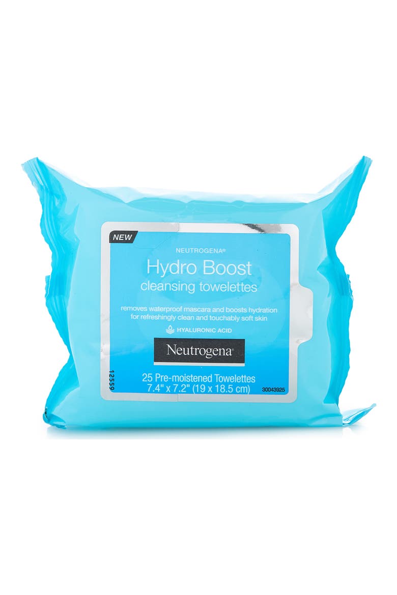 Hydro Boost Facial Cleansing Wipes with Hyaluronic Acid - 25 Count, Main, color, NO COLOR