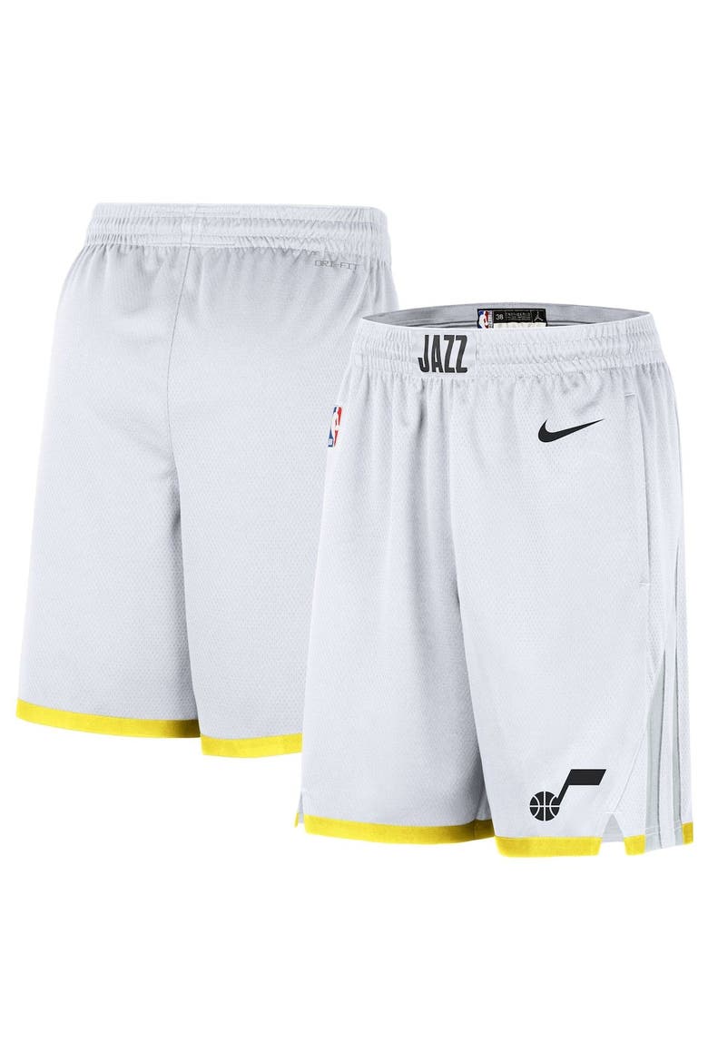 Men's Nike White Utah Jazz 2022/23 Swingman Performance Shorts - Association Edition, Main, color, White