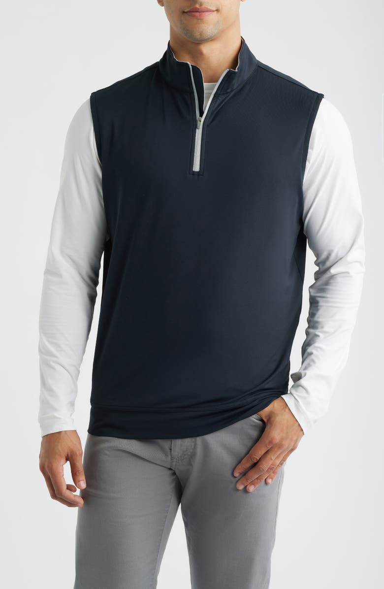 Peter Millar Galway Performance Quarter Zip Vest, Main, color, Black