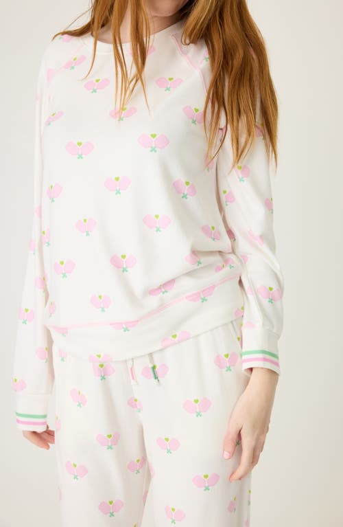 Shop Pj Salvage Peachy Par Jersey Pajamas In Ivory