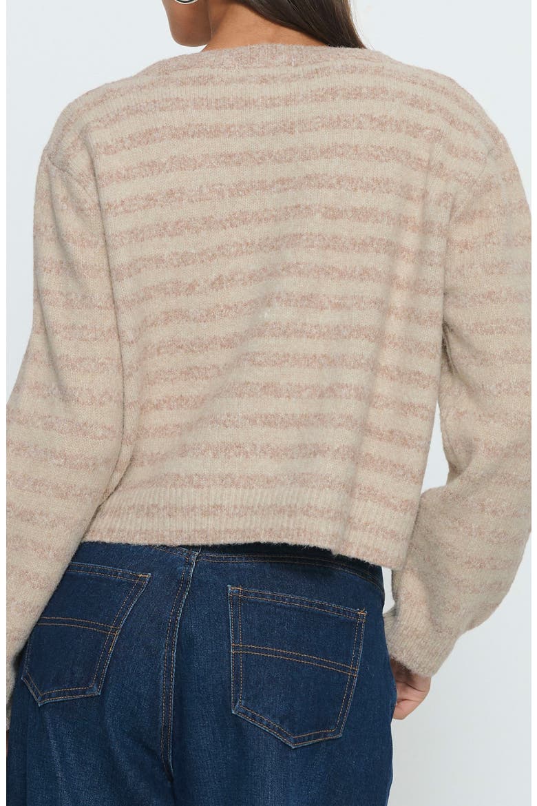 Raynna Stripe Cardigan, Alternate, color, BEIGE STRIPE