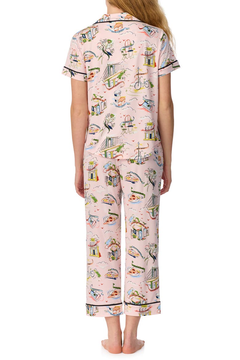 Piped Jersey Pajamas, Alternate, color, PINK GRID