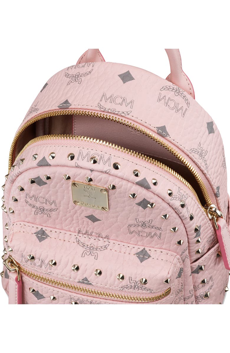 MCM Mini Stark Stud Coated Canvas Backpack, Alternate, color,