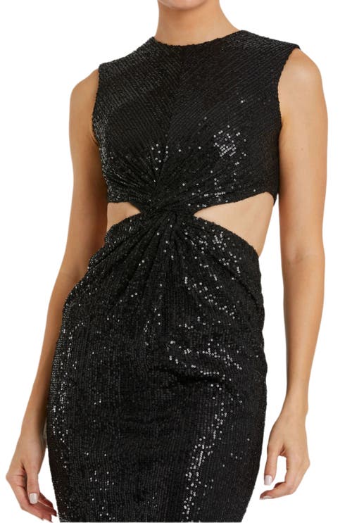 Mac Duggal Sleeveless Sequin Gown With Cutout Detail And Sleek Silhouette