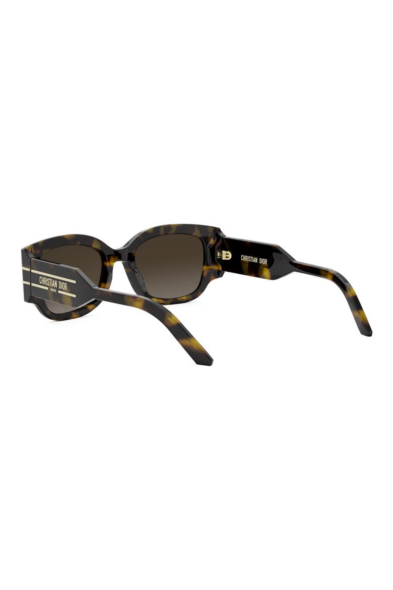 'DiorSignature S13I 52mm Rectangular Sunglasses, Alternate, color, DARK HAVANA / GRADIENT BROWN