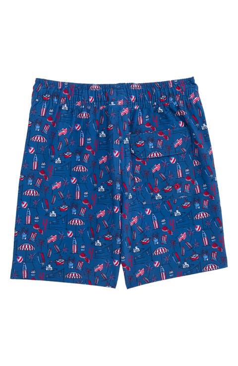 Kids' Chappy Beach Print Swim Trunks