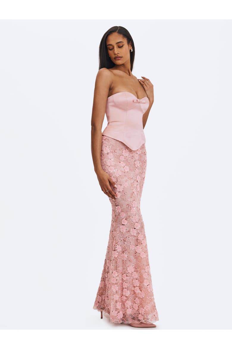 Uliya Strapless Mermaid Peplum Maxi Dress, Alternate, color, Rose Pink