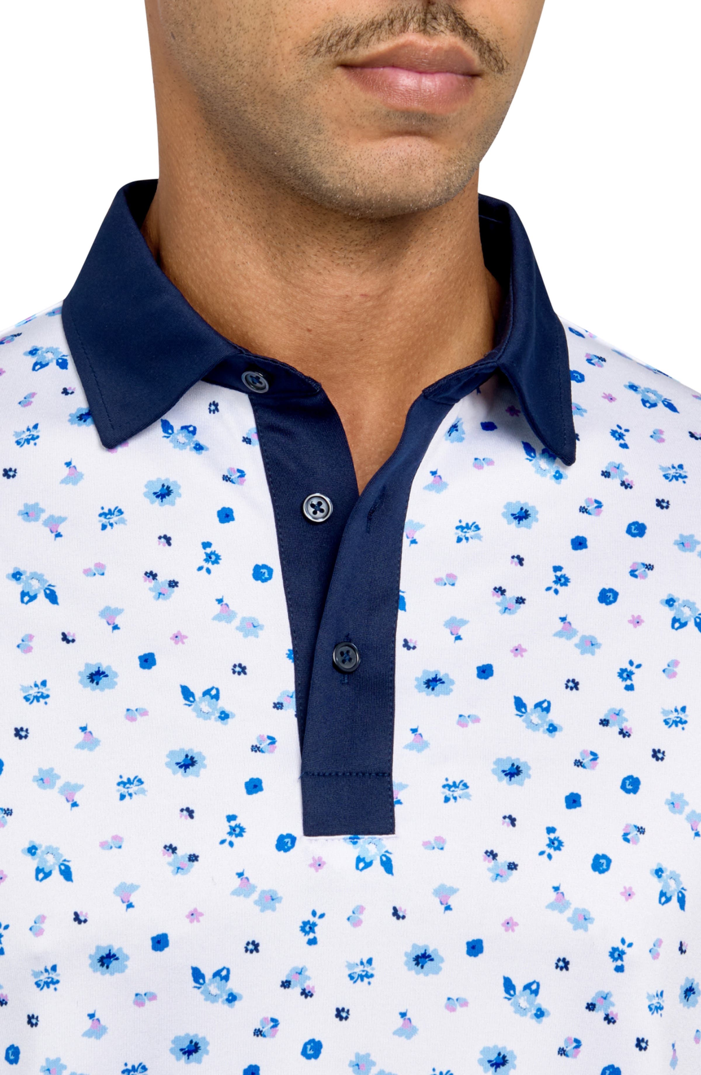 Regular Fit Floral Print Recycled Performance Golf Polo - image 2