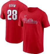 Nike Men's Nike Alec Bohm Red Philadelphia Phillies Fuse Name & Number T-Shirt