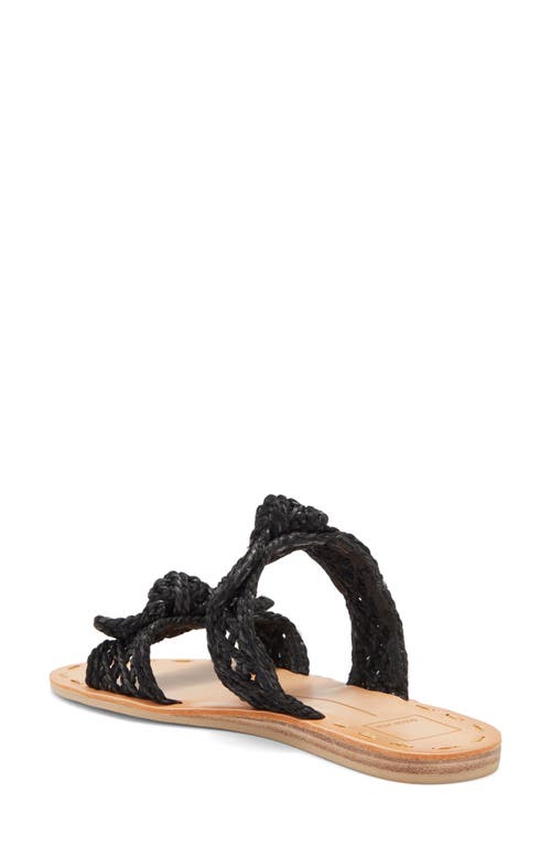 Dolce Vita Dinah Wide Sandals Onyx Raffia In Onyx