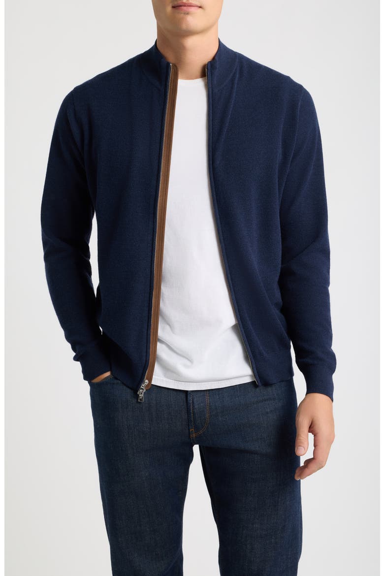 Crown Crafted Excursionist Full Zip Sweater, Main, color, NAVY
