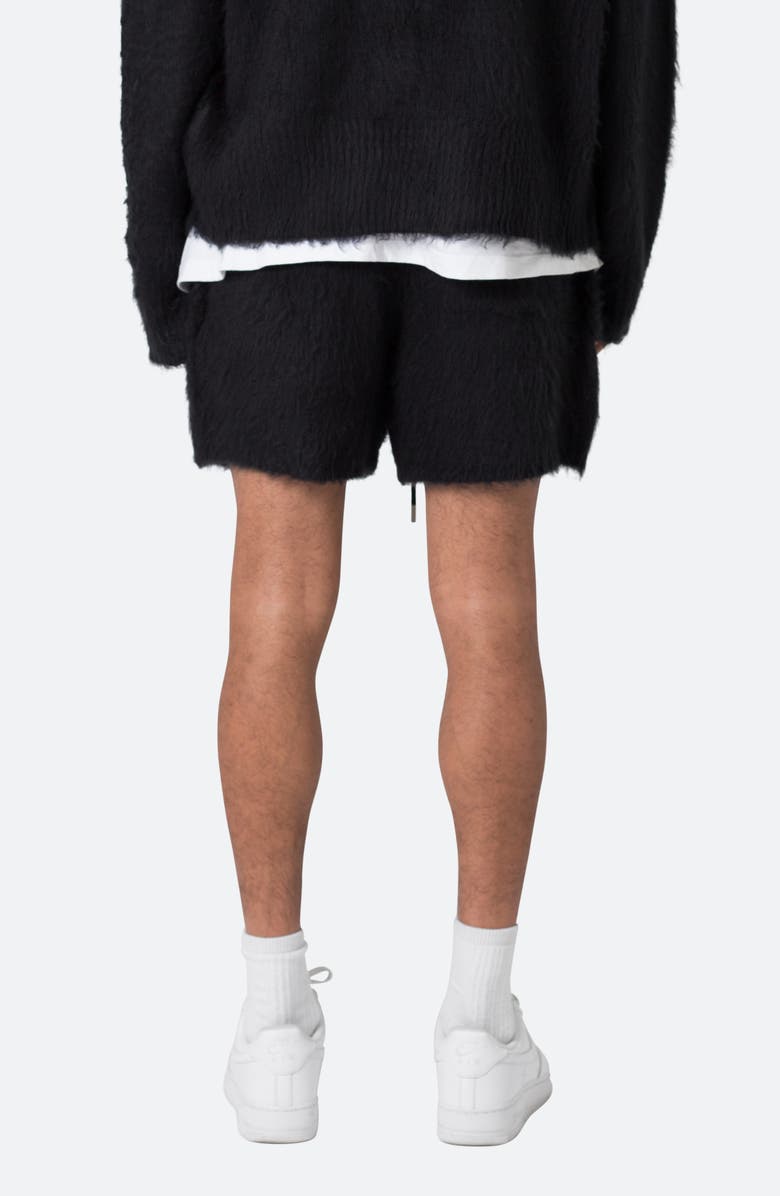 mnml Fuzzy Sweat Shorts, Alternate, color, Black