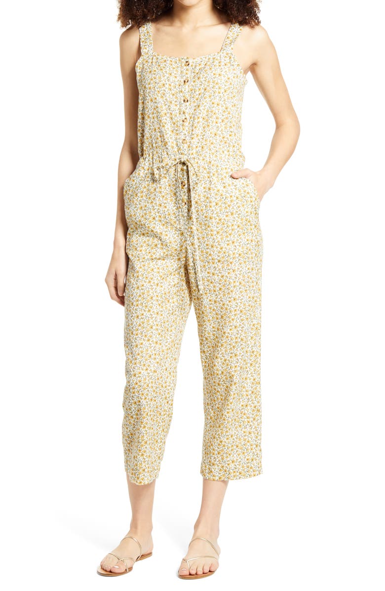 Billabong Sandy Shores Print Overalls, Main, color, 