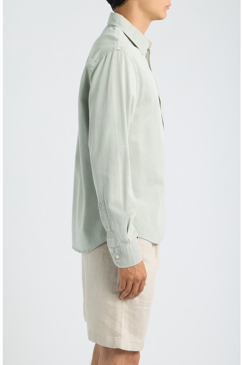 Organic Cotton Twill Long Sleeve Shirt, Alternate, color, SEAGRASS