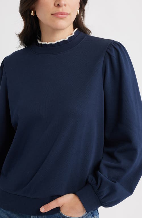 Caslonr Caslon(r) Ruffle Crewneck Sweatshirt In Blue