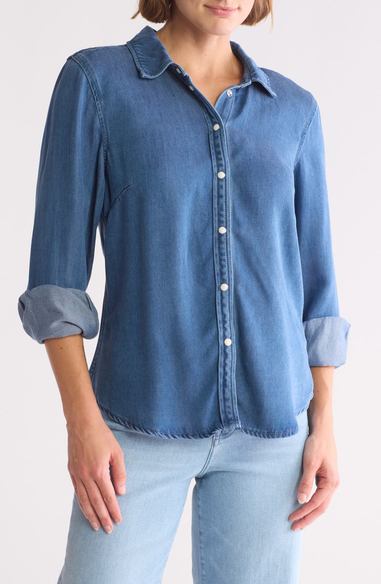 7 For All Mankind Chambray Shirt, Main, color, 