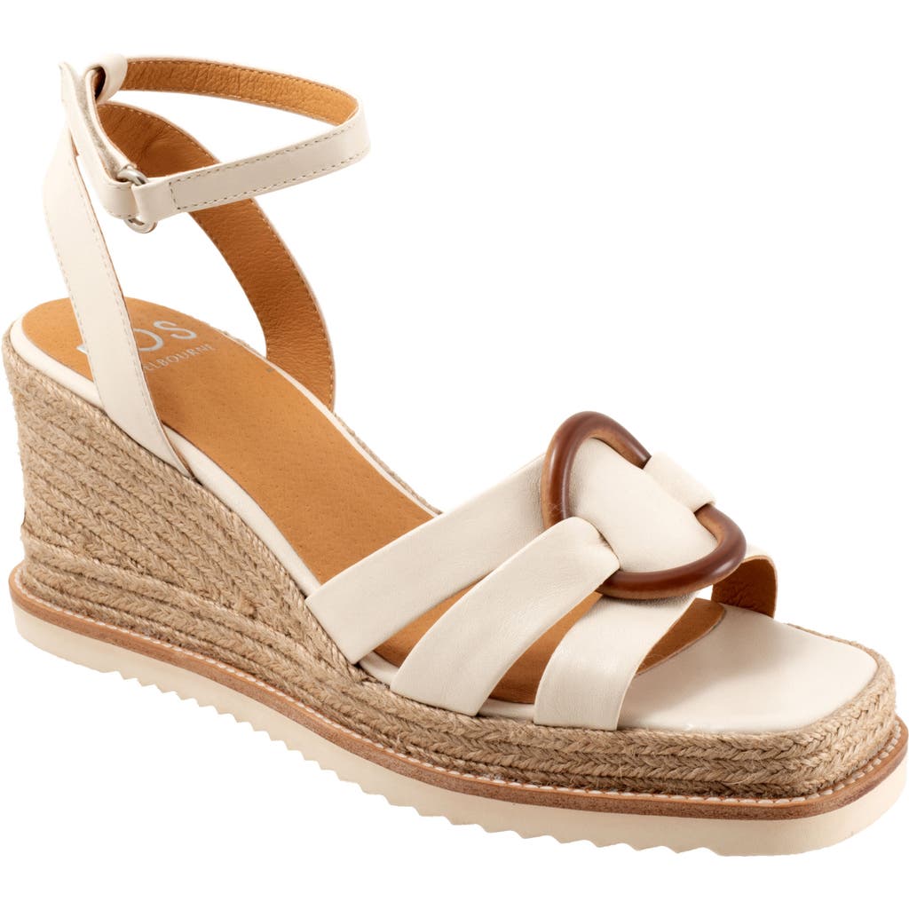 Eos Footwear Zeline Platform Wedge Sandal In Bone