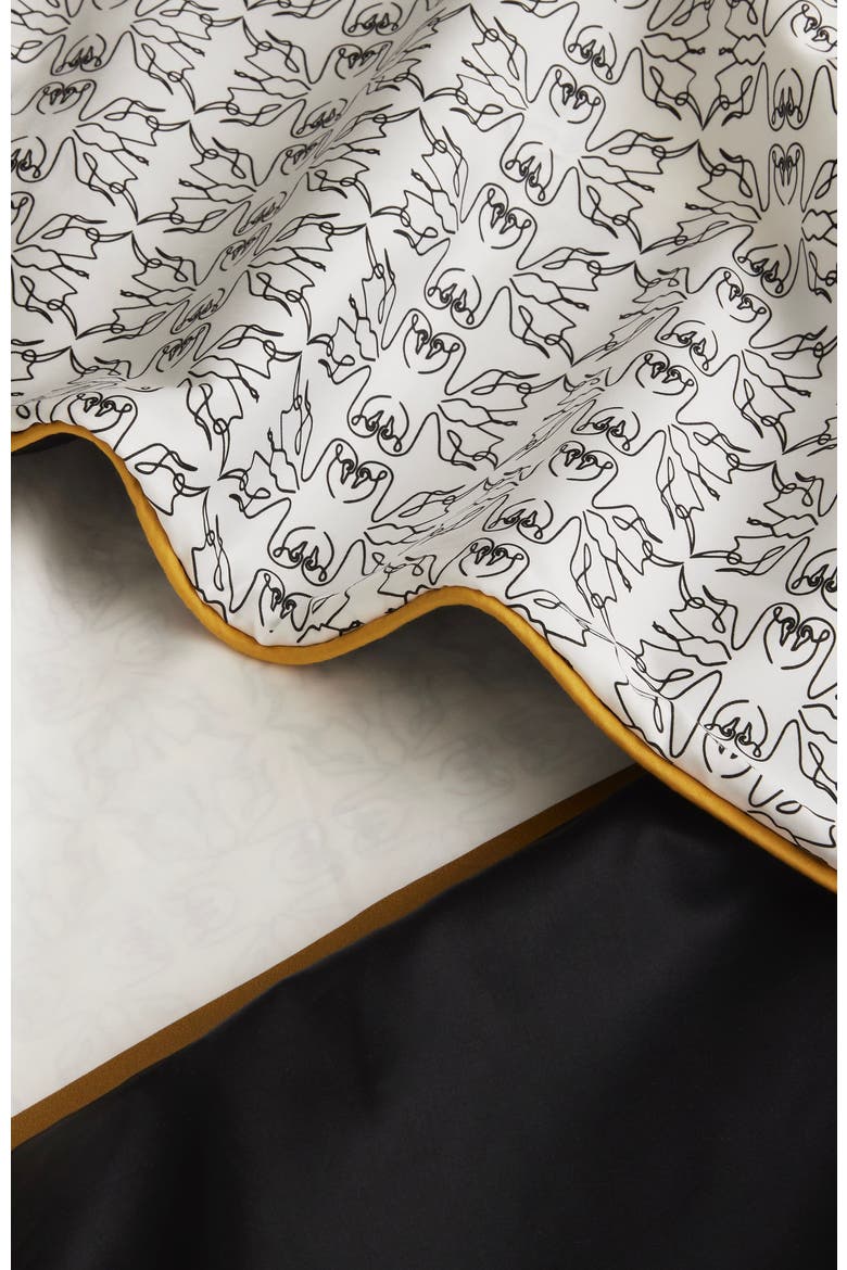 Swn  Monogram Geometric Duvet Cover, Alternate, color, Black & White