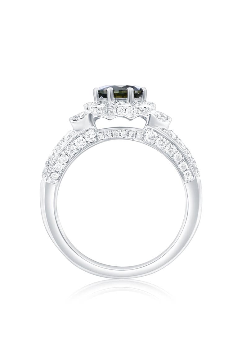 14K White Gold 1.06ct Blue Diamond & 0.71cttw Diamond Ring, Alternate, color, White Gold