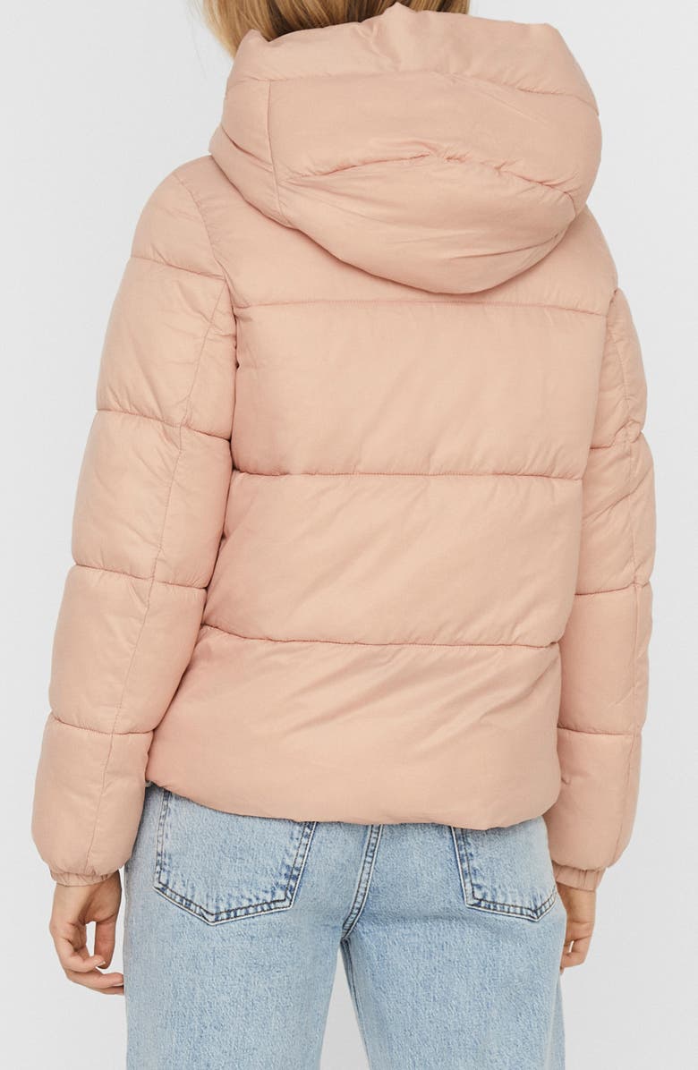 VERO MODA Upsala Hooded Puffer Jacket, Alternate, color, Mahogany Rose