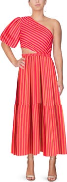 RACHEL Rachel Roy Rae One-Shoulder Maxi Cotton Dress