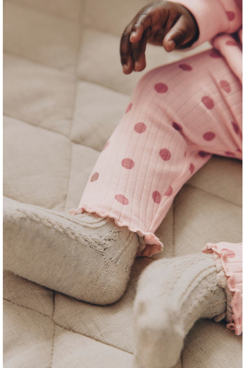 Kids' 6-Piece Polka Dot Sweatshirt and Leggings Set, Alternate, color, BROWN