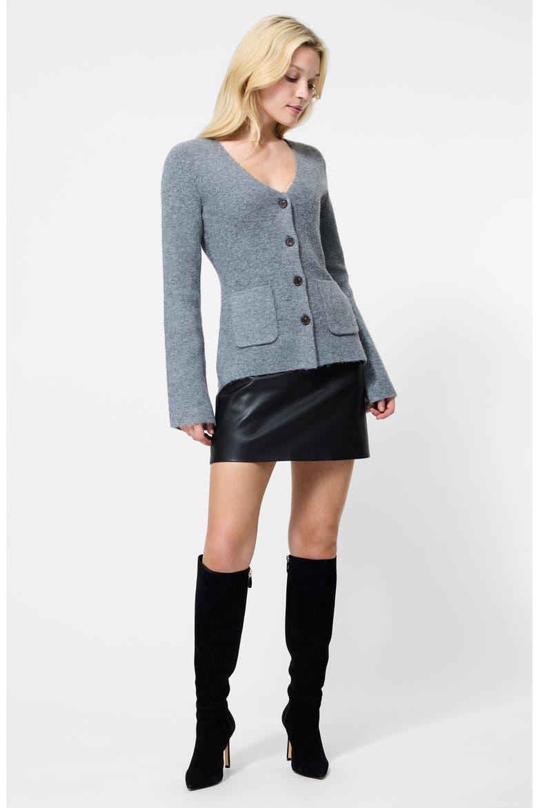 Ellie V-Neck Cardigan, Alternate, color, MID GREY MELANGE