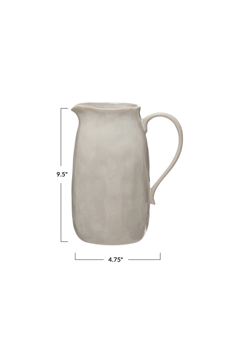 Stoneware Pitcher, Alternate, color, White