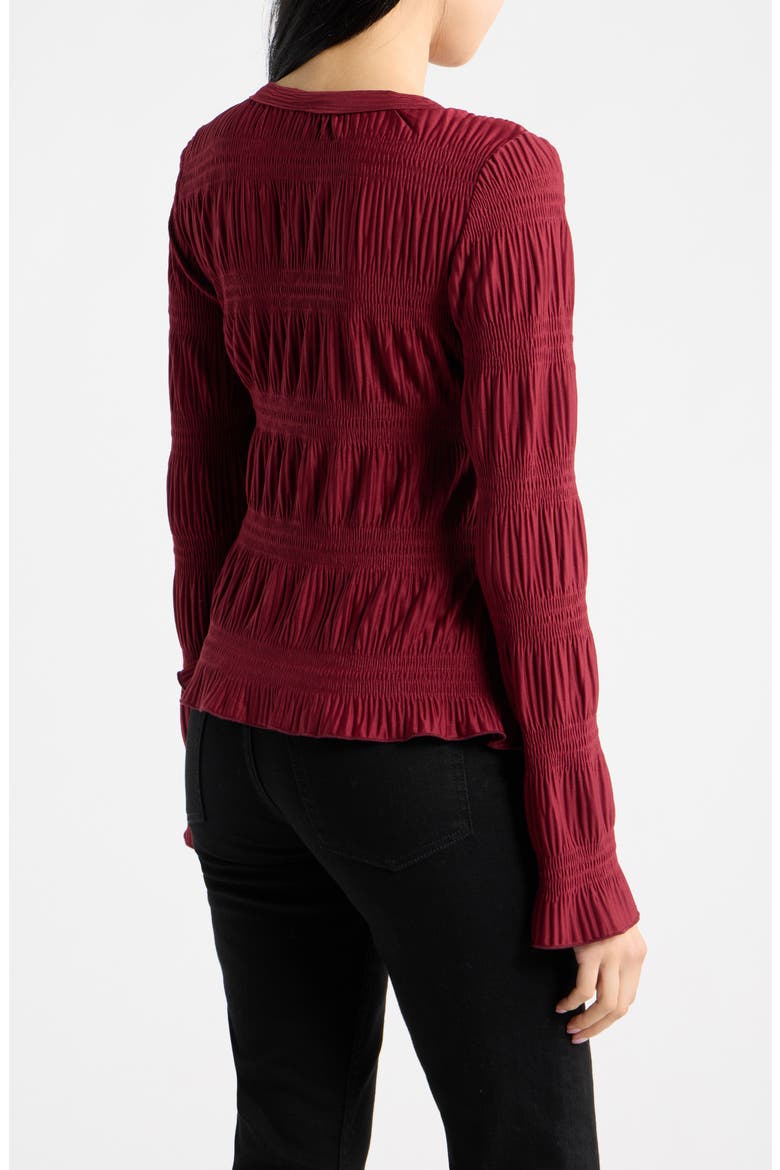 Merrow Smocked Top, Alternate, color, RUBY WINE