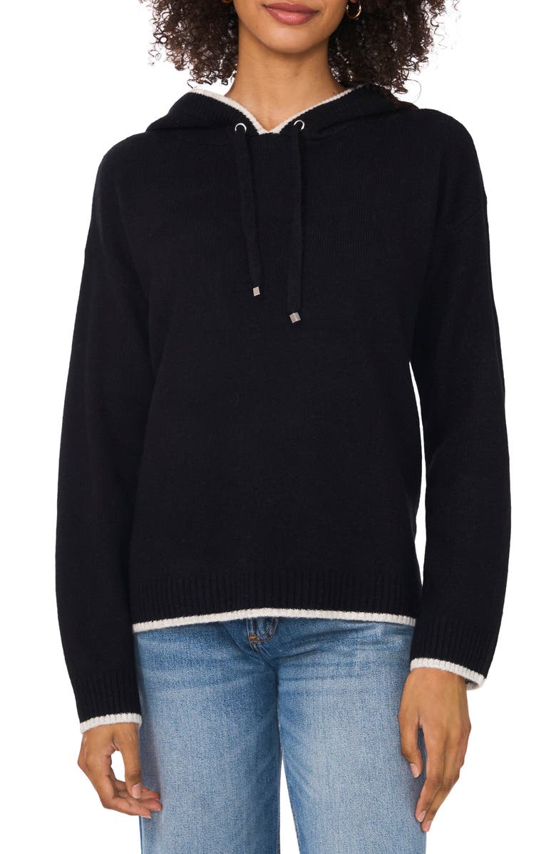 Vince Camuto Contrast Trim Sweater Hoodie, Main, color, 