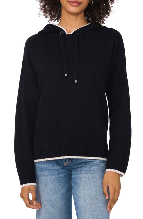 VINCE CAMUTO VINCE CAMUTO CONTRAST TRIM SWEATER HOODIE