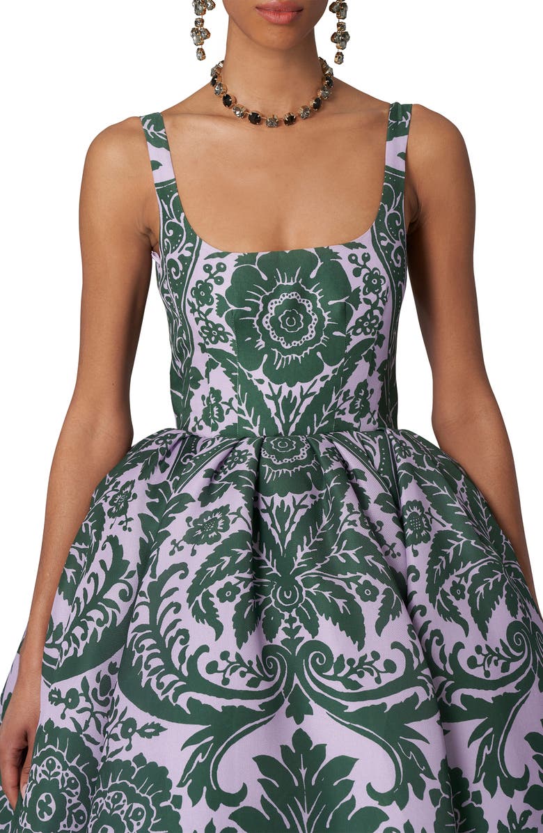 Carolina Herrera Floral Tapestry Silk Gown, Alternate, color, 