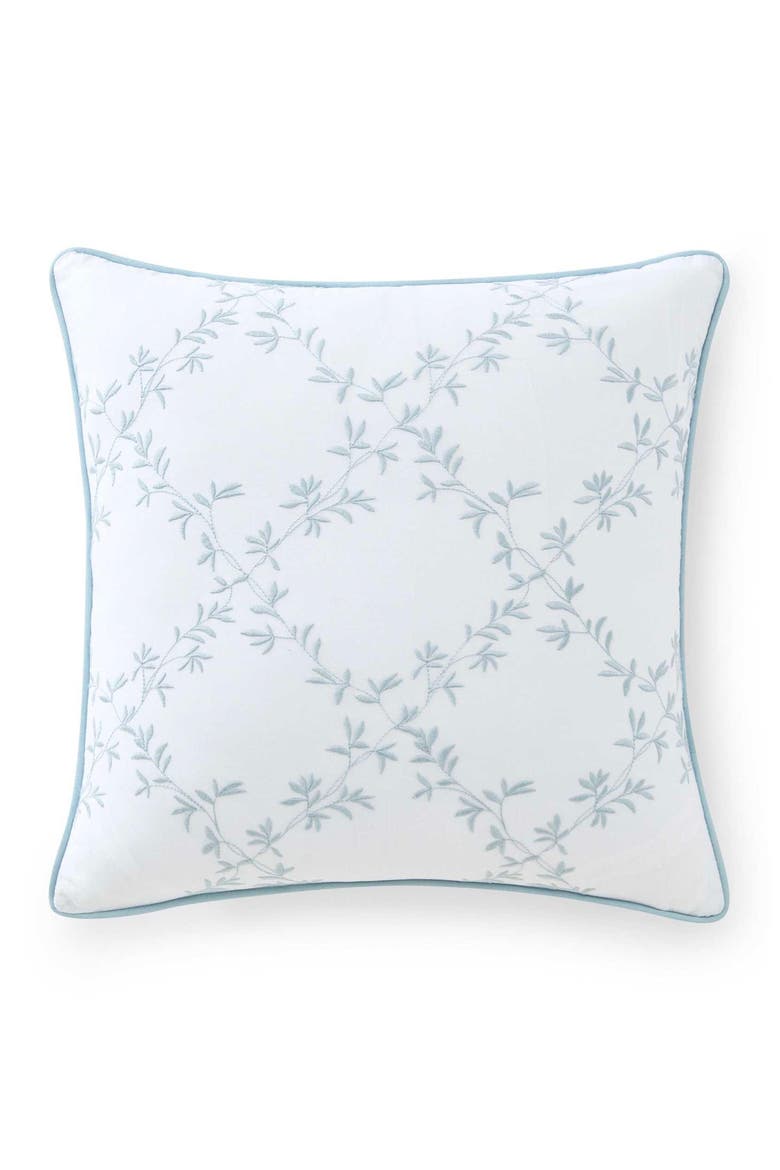 Blooming Trellis Cotton Decorative Pillow, Main, color, WHITE/ WINTER BLUE