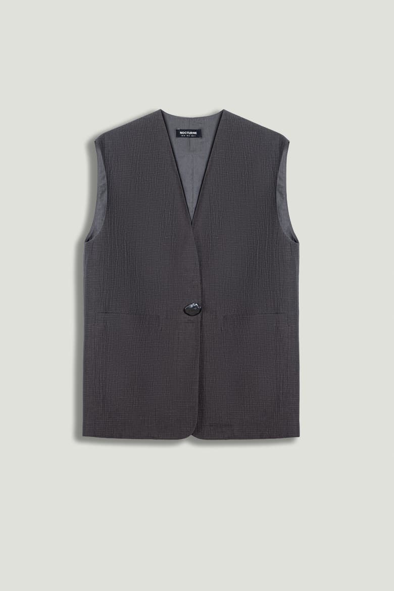 Tailored V-Neck Vest, Alternate, color, Anthracite