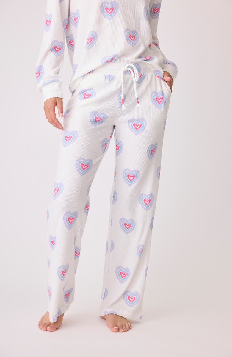 PJ Salvage Peace & Love Thermal Knit Pajama Pants, Alternate, color, 