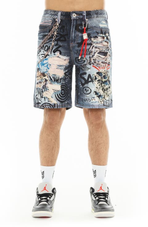 Grunge Distressed Denim Shorts (Digital) (Regular & Big)
