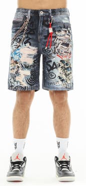 Cult of Individuality Grunge Distressed Denim Shorts