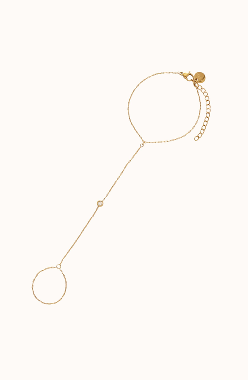Joiana Jewelry Bezel Hand Chain In Gold