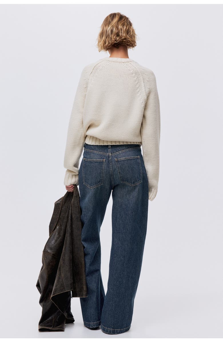 H&M Wide High Jeans, Alternate, color, Dark Denim Blue