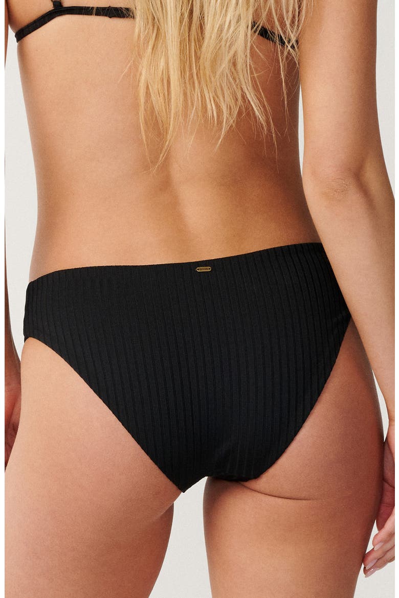 Premium Surf Full Rib Bikini Bottoms, Alternate, color, BLACK