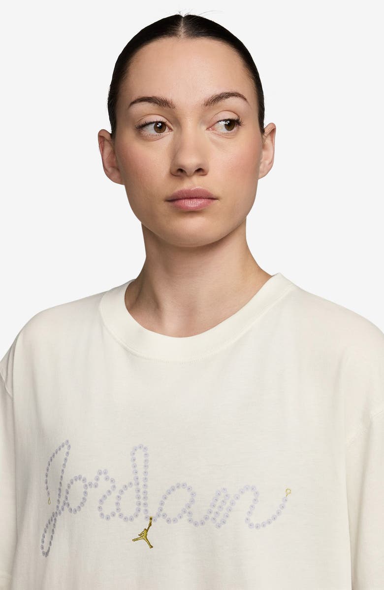 Jordan Logo Cotton Graphic T-Shirt, Alternate, color, Sail/ White