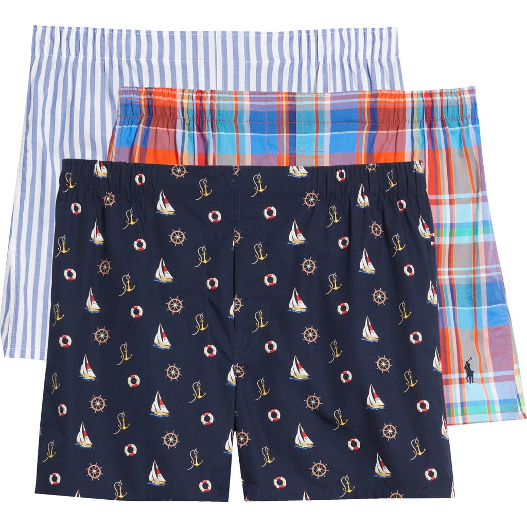 Polo Ralph Lauren Assorted 3-pack Classic Fit Woven Cotton Boxers